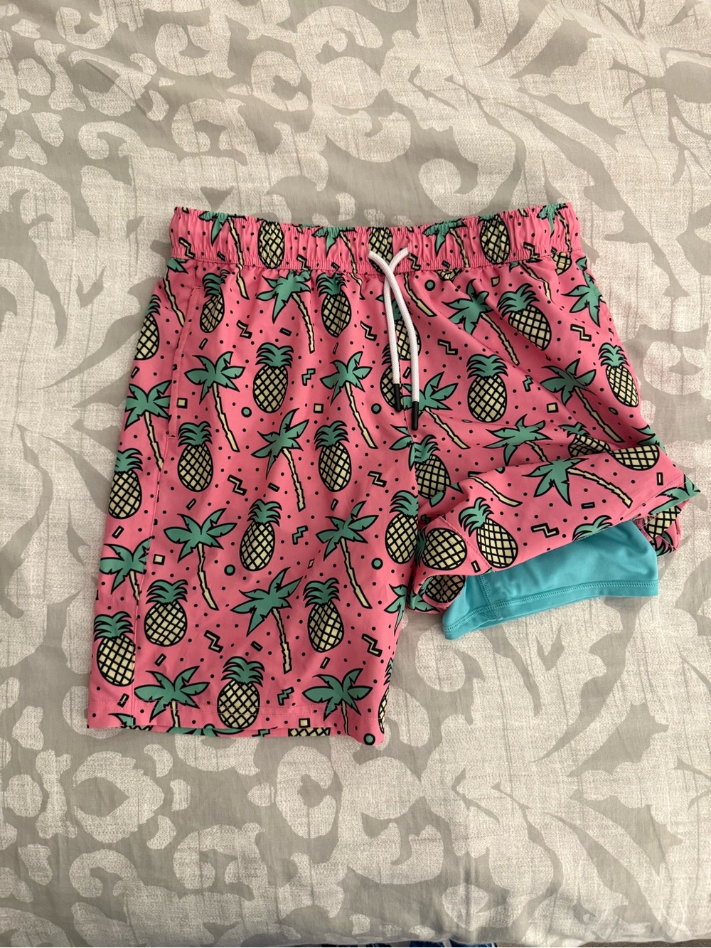 🍍 Maamgic Pineapple Swim Trunks + Compression Liner Shorts Set Youth 14/16